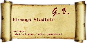 Glovnya Vladimir névjegykártya